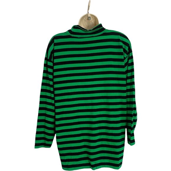 Clause Sport Womens Long Sleeve Shirt Striped Medium Turtle Neck Padded Cotton - Picture 2 of 10